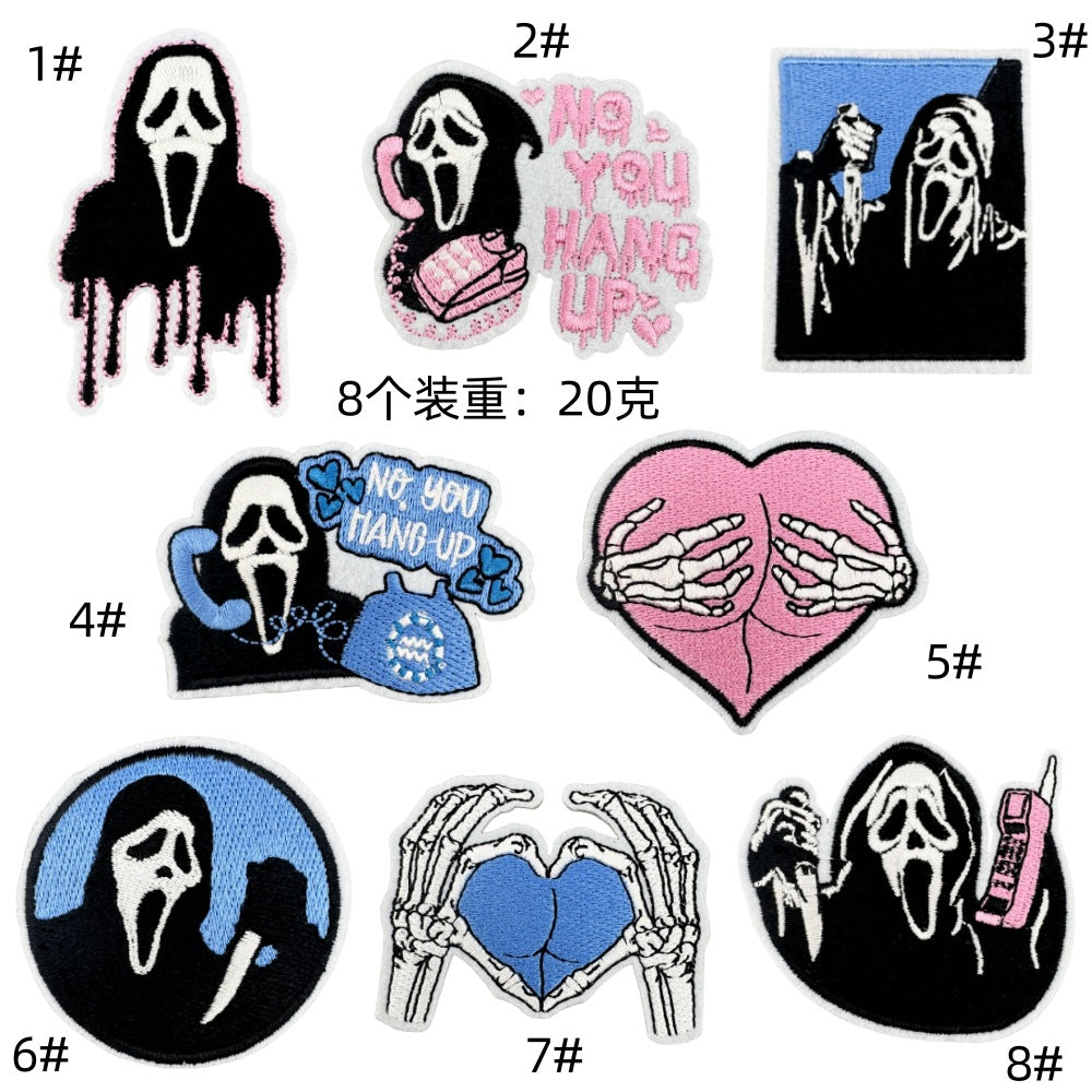 Wholesale Ghost Face Cartoon Cloth Embroidery Patch